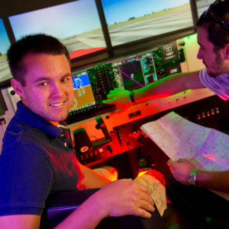 Aviation Student in Simulator
