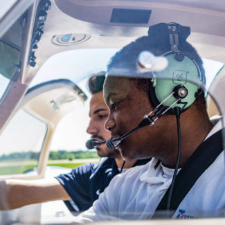 Aviation Students in Cockpit