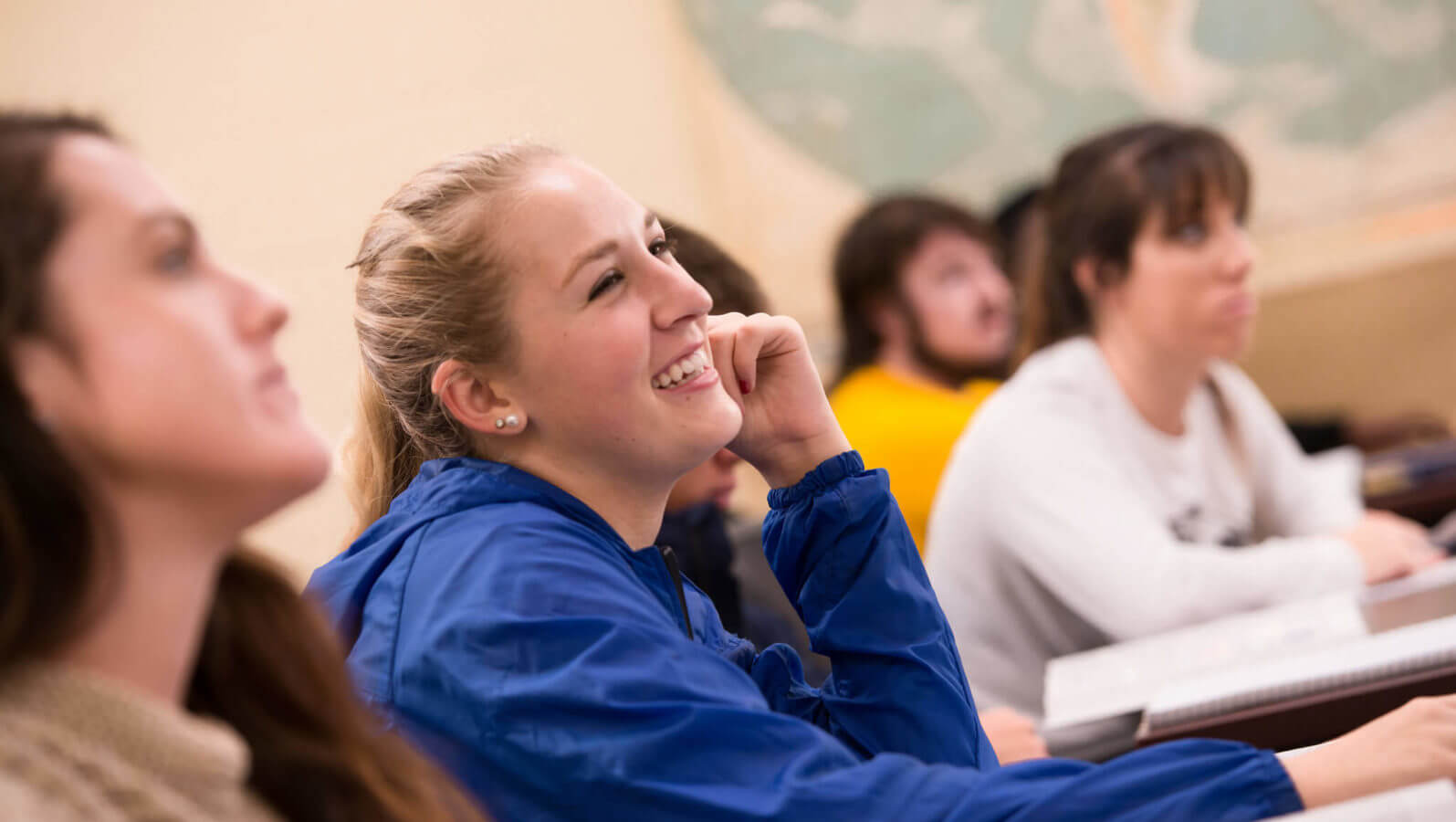 smiling girl in classroom